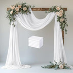 Wedding Arch Draping Fabric 6 Panels White Sheer Backdrop Drapes in White