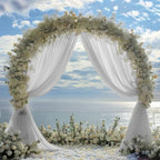 Wedding Arch Draping Fabric 6 Panels White Sheer Backdrop Drapes in White, alternate view 5