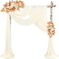 Wedding Arch Draping Fabric 8 Panels 20Ft Length x 28" Width Ivory Arch Drapes Chiffon Fabric Sheer Curtains