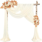 Wedding Arch Draping Fabric 8 Panels 20Ft Length x 28" Width Ivory Arch Drapes Chiffon Fabric Sheer Curtains