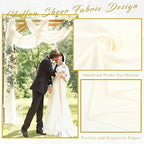 Wedding Arch Draping Fabric 8 Panels 20Ft Length x 28" Width Ivory Arch Drapes Chiffon Fabric Sheer Curtains, alternate view