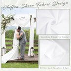 Wedding Arch Draping Fabric 8 Panels 20Ft Length x 28" Width White Arch Drapes Chiffon Fabric Sheer Curtains, alternate view
