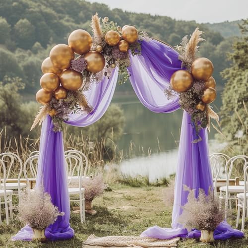 Wedding Arch Draping Fabric Backdrop 2 Panels, Lavender Purple, alternate view 3
