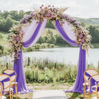 Wedding Arch Draping Fabric Backdrop 2 Panels, Lavender Purple, alternate view 6