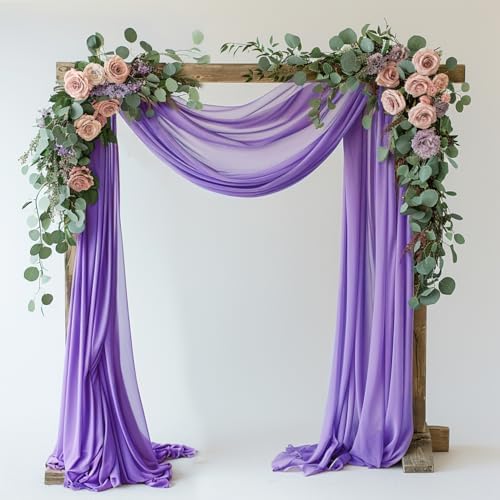 Wedding Arch Draping Fabric Backdrop 28.7" x 20FT, Lavender Purple