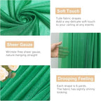 Wedding Arch Draping Fabric Backdrop 3 Panels, Emerald Green, alternate view 2