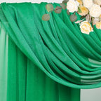 Wedding Arch Draping Fabric Backdrop 3 Panels, Emerald Green, alternate view 4