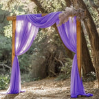 Wedding Arch Draping Fabric Backdrop 3 Panels, Lavender Purple, alternate view 5