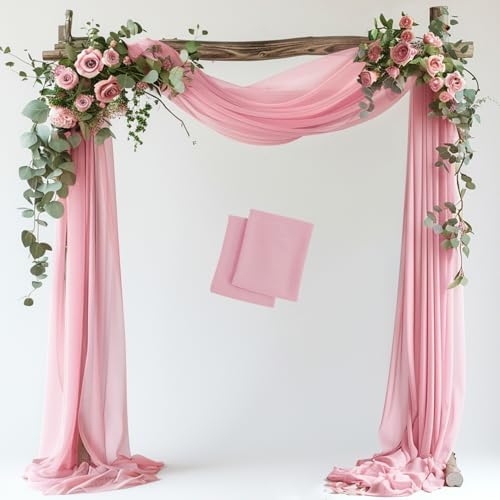Wedding Arch Draping Fabric Backdrop Drapes 2 Panels, Blush Pink