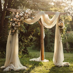 Wedding Arch Draping Fabric Backdrop Drapes 2 Panels, Champagne, alternate view 6