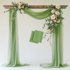 Wedding Arch Draping Fabric Backdrop Drapes 2 Panels, Sage Green