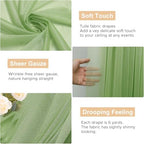 Wedding Arch Draping Fabric Backdrop Drapes 2 Panels, Sage Green, alternate view 2