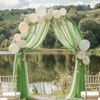 Wedding Arch Draping Fabric Backdrop Drapes 2 Panels, Sage Green, alternate view 5