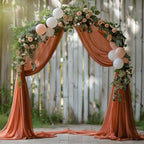 Wedding Arch Draping Fabric Backdrop Drapes 2 Panels, Terracotta, alternate view 4