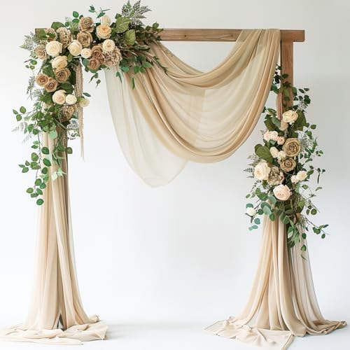 Wedding Arch Draping Fabric Backdrop Drapes 28.7" x 20FT, Champagne