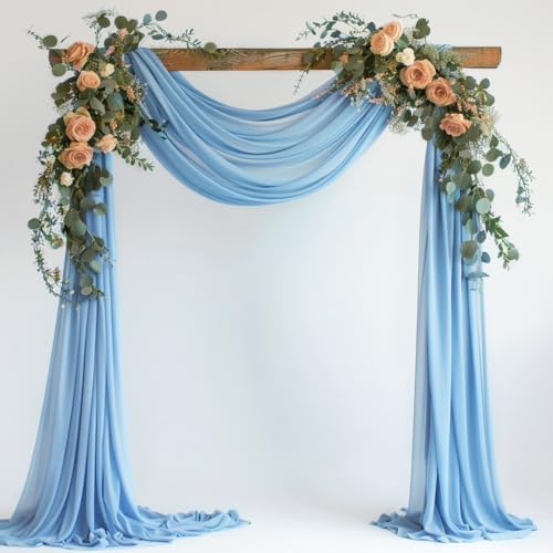 Wedding Arch Draping Fabric Backdrop Drapes 28.7"x 20FT, Dusty Blue