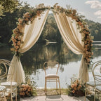 Wedding Arch Draping Fabric Backdrop Drapes 4 Panels, Champagne, alternate view 6