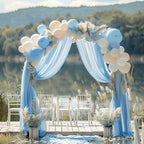 Wedding Arch Draping Fabric Backdrop Drapes 4 Panels, Dusty Blue, alternate view 5