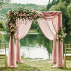 Wedding Arch Draping Fabric Backdrop Drapes 4 Panels, Dusty Rose, alternate view 6