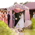 Wedding Arch Draping Fabric Backdrop Drapes 6 Panels, Blush Pink, alternate view 5
