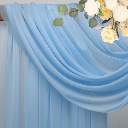Wedding Arch Draping Fabric Backdrop Drapes 6 Panels, Dusty Blue, alternate view 4