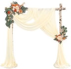 Wedding Arch Draping Fabric Beige Chiffon Fabric Drapes in Beige, alternate view 2