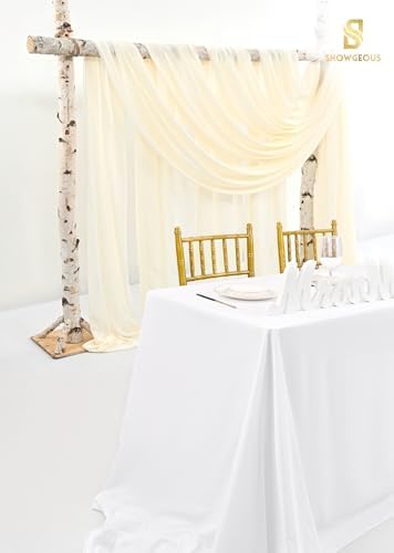 Wedding Arch Draping Fabric Beige Chiffon Fabric Drapes in Beige, alternate view 5