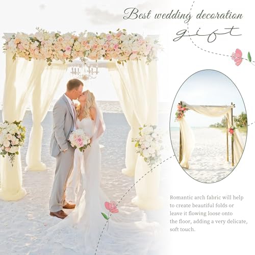 Wedding Arch Draping Fabric Beige Chiffon Fabric Drapes in Beige, alternate view 6