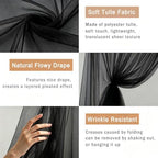 Wedding Arch Draping Fabric, Black, 1 Panel, 28.7in x 20ft in 28.7"W x 240"L (Pack of 1) in Black, alternate view 4