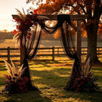 Wedding Arch Draping Fabric, Black, 1 Panel, 28.7in x 20ft in 28.7"W x 240"L (Pack of 1) in Black, alternate view 5