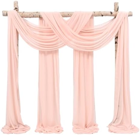 Wedding Arch Draping Fabric Blush Pink Chiffon Fabric Drapes in Blush Pink