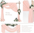 Wedding Arch Draping Fabric Blush Pink Chiffon Fabric Drapes in Blush Pink, alternate view 3