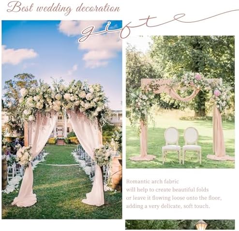 Wedding Arch Draping Fabric Blush Pink Chiffon Fabric Drapes in Blush Pink, alternate view 6