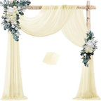 Wedding Arch Draping Fabric Chiffon Curtains, 29in x 18Ft Sheer Chiffon Outdoor Curtain for Wedding Ceremony
