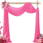 Wedding Arch Draping Fabric Chiffon Fabric, 29in x 18Ft 1 Panels Sheer Chiffon Outdoor Curtain for Wedding