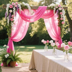 Wedding Arch Draping Fabric Chiffon Fabric, 29in x 18Ft 1 Panels Sheer Chiffon Outdoor Curtain for Wedding, alternate view 2