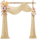 Wedding Arch Draping Fabric Chiffon Fabric, 29in x 18Ft 2 Panels Sheer Chiffon Outdoor Curtain for Wedding