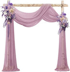 Wedding Arch Draping Fabric Chiffon Fabric, 29in x 18Ft Sheer Chiffon Outdoor Curtain for Wedding Ceremony