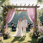 Wedding Arch Draping Fabric Chiffon Fabric, 29in x 18Ft Sheer Chiffon Outdoor Curtain for Wedding Ceremony, alternate view 3