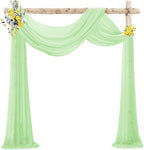 Wedding Arch Draping Fabric Chiffon Fabric, 29in x 18Ft Sheer Chiffon Outdoor Curtain for Wedding Ceremony