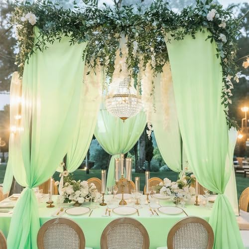 Wedding Arch Draping Fabric Chiffon Fabric, 29in x 18Ft Sheer Chiffon Outdoor Curtain for Wedding Ceremony, alternate view 4
