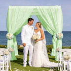 Wedding Arch Draping Fabric Chiffon Fabric, 29in x 18Ft Sheer Chiffon Outdoor Curtain for Wedding Ceremony, alternate view 5
