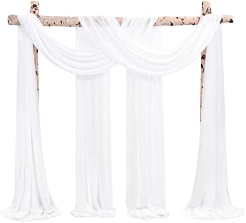 Wedding Arch Draping Fabric Cream White Chiffon Fabric Drapes in Cream White