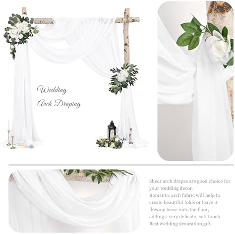 Wedding Arch Draping Fabric Cream White Chiffon Fabric Drapes in Cream White, alternate view 3