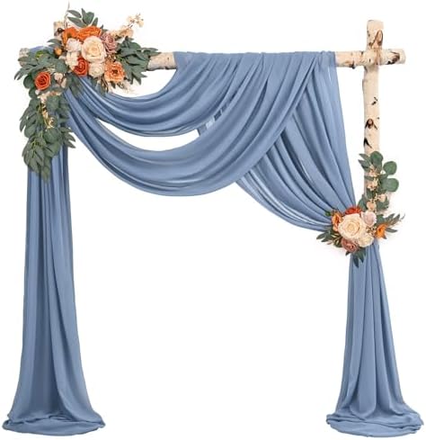 Wedding Arch Draping Fabric Dusty Blue Chiffon Fabric Drapes in Dusty Blue, alternate view 2