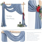 Wedding Arch Draping Fabric Dusty Blue Chiffon Fabric Drapes in Dusty Blue, alternate view 3