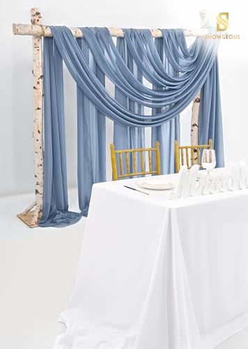 Wedding Arch Draping Fabric Dusty Blue Chiffon Fabric Drapes in Dusty Blue, alternate view 5