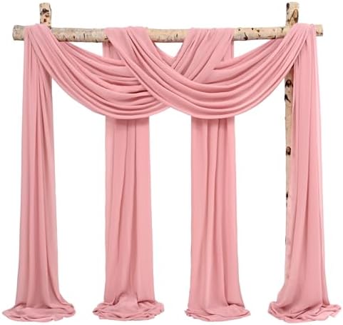 Wedding Arch Draping Fabric Dusty Rose Chiffon Fabric Drapes in Dusty Rose