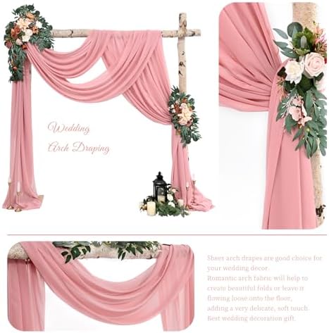 Wedding Arch Draping Fabric Dusty Rose Chiffon Fabric Drapes in Dusty Rose, alternate view 3