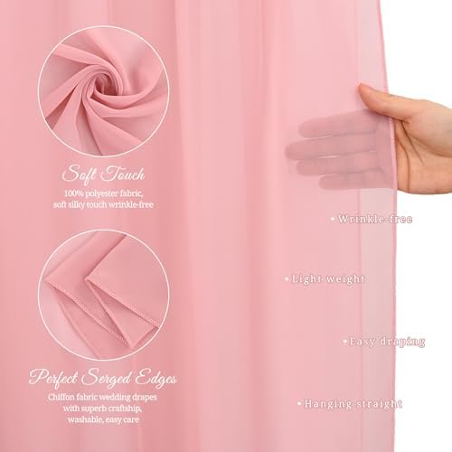 Wedding Arch Draping Fabric Dusty Rose Chiffon Fabric Drapes in Dusty Rose, alternate view 4